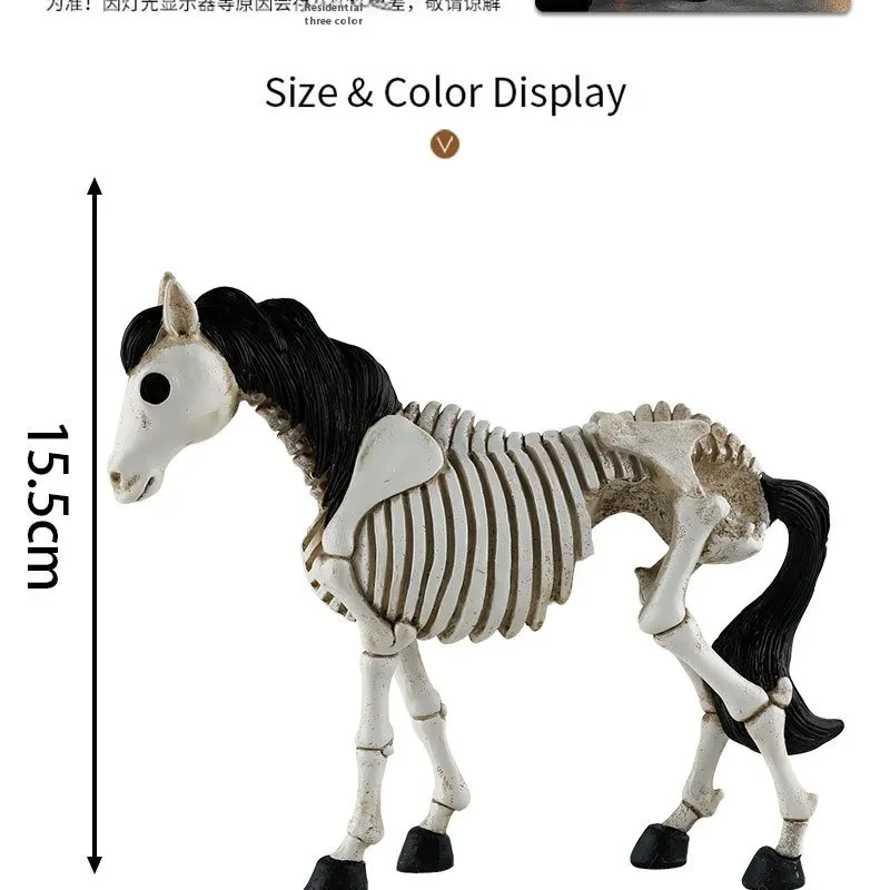 Halloween Skeleton Skull Horse Ornament Resin Decorations