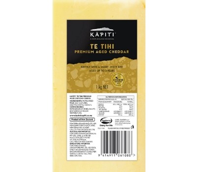 CHEESE CHEDDAR AGED TE TIHI 1KG (KAPITI 3112572) [CHIL]
