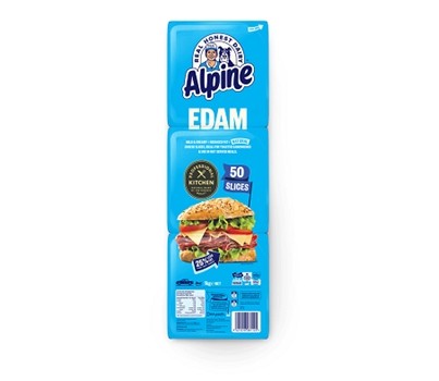 CHEESE SLICES EDAM 1KG (ALPINE EDS) [CHIL]