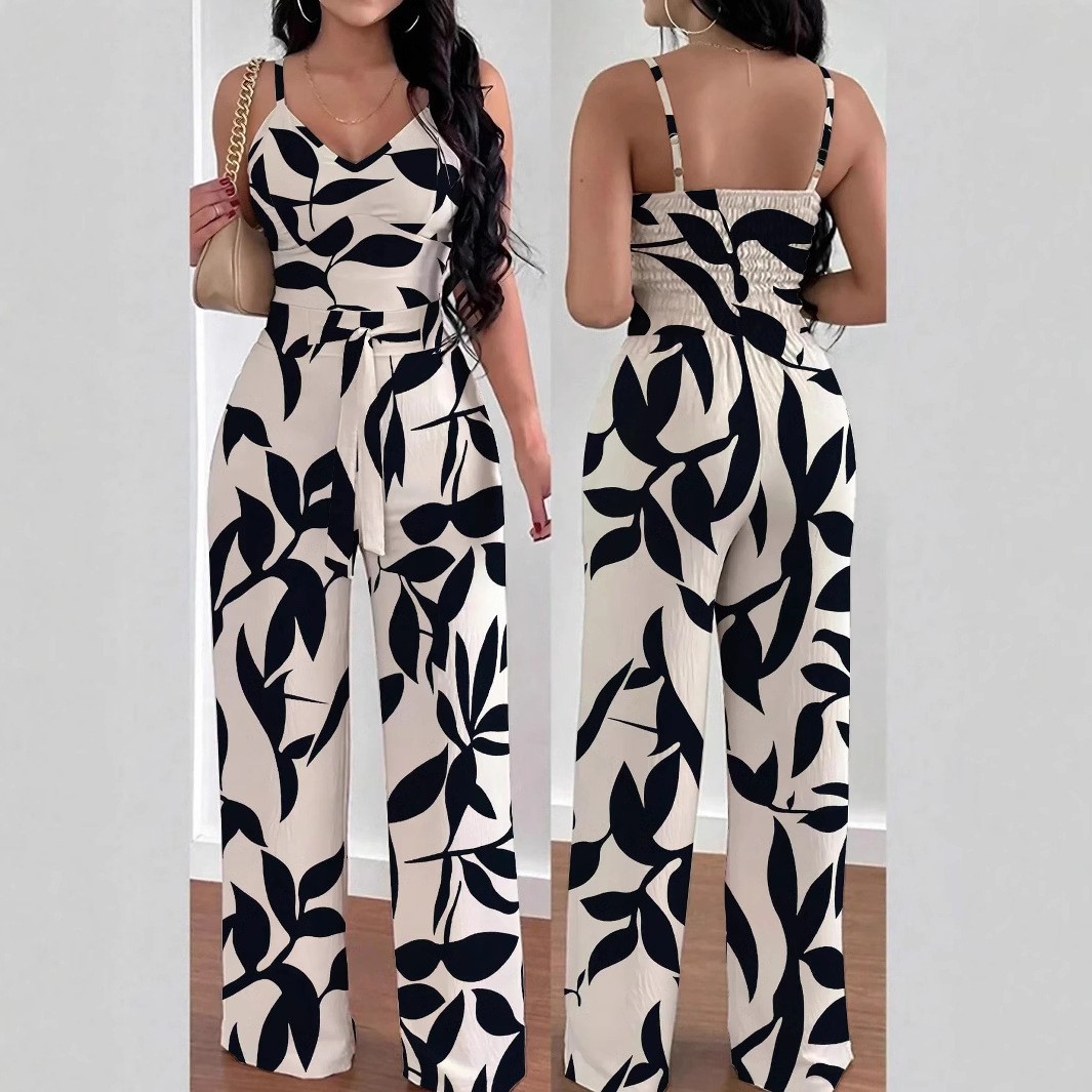 tropical floral jumpsuit