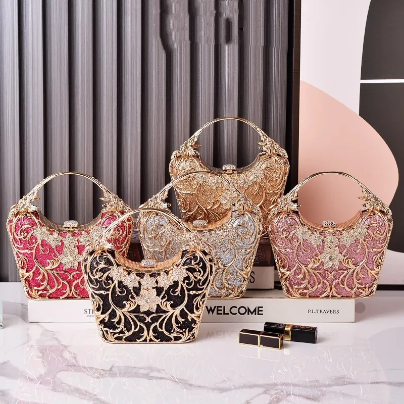 Hollow Out Party Clutch Shiny Banquet Bag