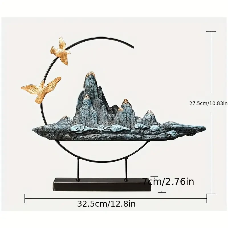 Resin & Cast Iron Mountain Landscape Ornament
