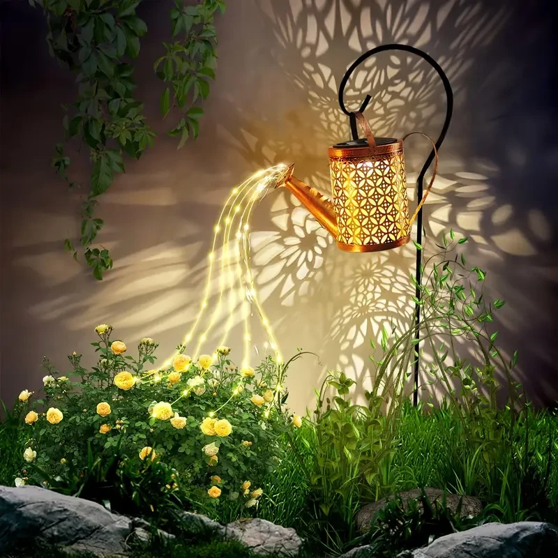 Solar-Powered LED Kettle Light - Metal Garden Lantern for Outdoor Patios, Lawns & Pathways