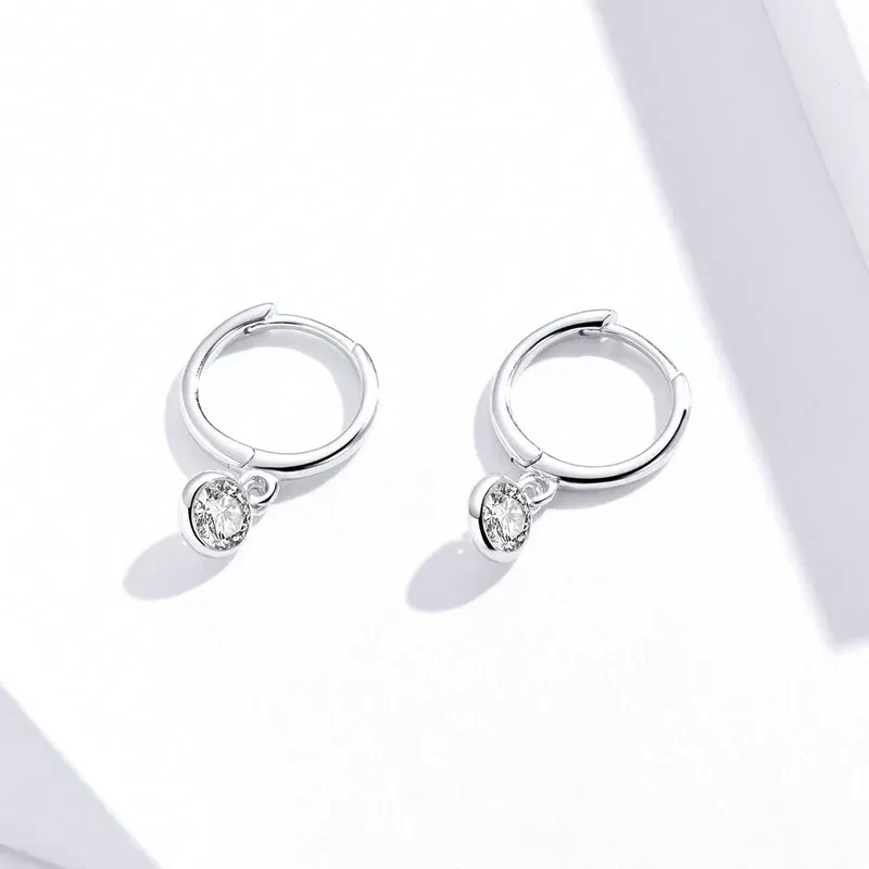 Zircon ear hoop earrings