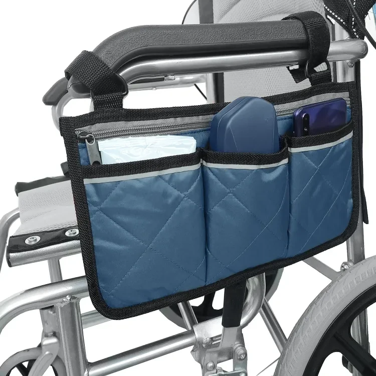 Wheelchair side storage bag