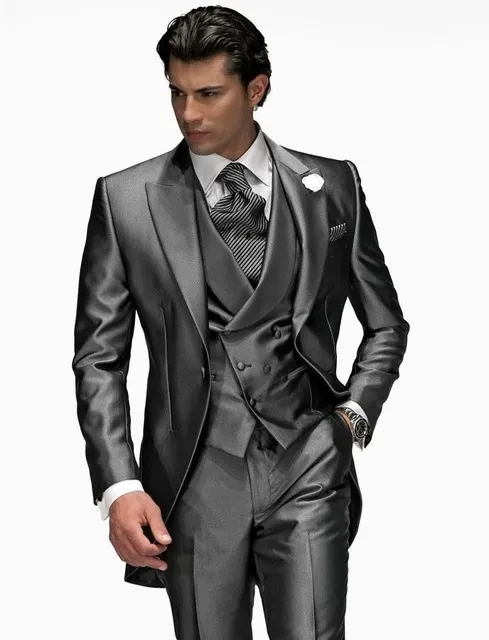 Gray Business Casual Suit Men's Three Pieces