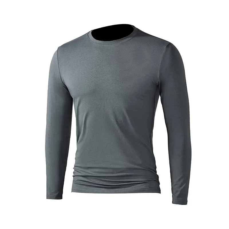 Modal Long Sleeve Men's Multi-coloured Business Bottom Shirt