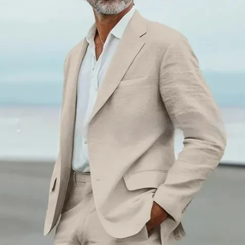 Men's Suit Casual Men's Linen Business Banquet Two-piece Suit