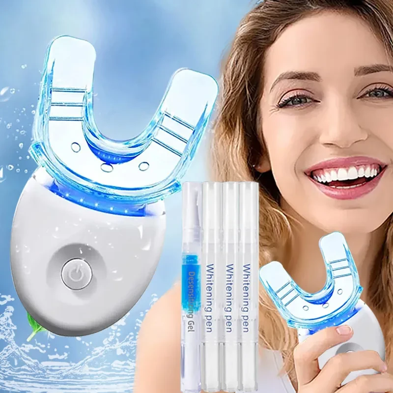 Teeth Profession Kit - 5X LED Light Tooth With 3pcs Pens,1 Desensitization Pen,1 Mouth Trays Restores Your White Smile,pefect Gift For Girlfriend