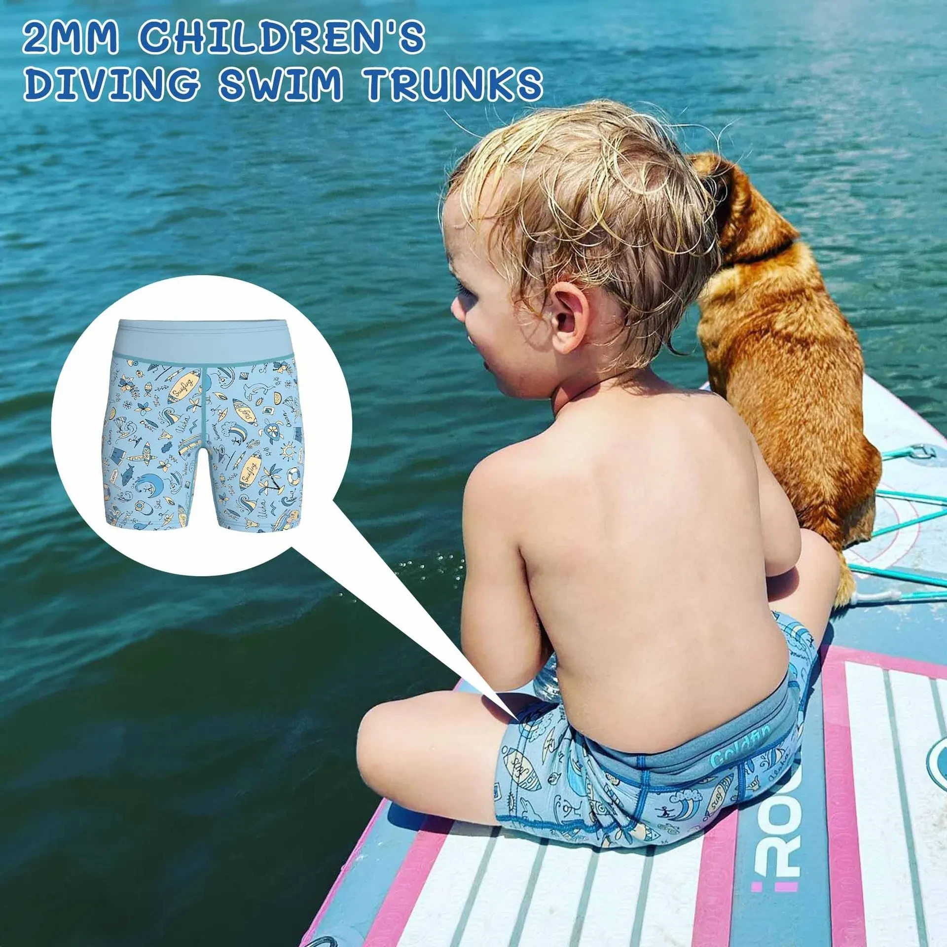 Warm Surfing Upstream Neoprene Swimming Trunks