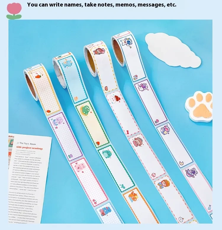 Student Cartoon Tape Name Tape Creative Multifunctional Message Index Stickers