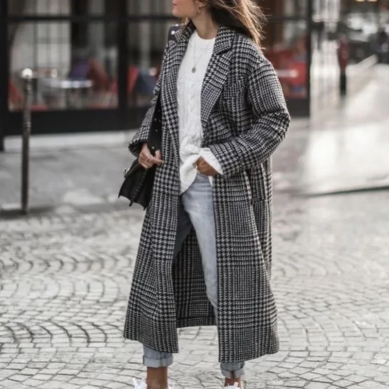 Women's Printed Dragon And Phoenix Woolen Coat