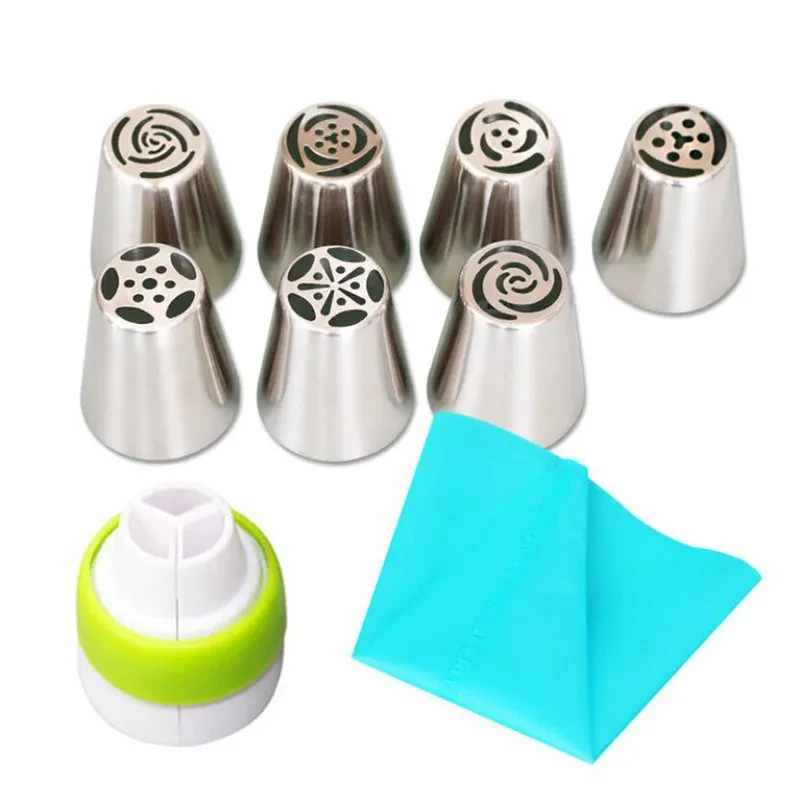 16piece set Russian Tulip Icing Piping Nozzles Tip Confectionery Flower Cream Nozzles Pastry Leaf Tips Cupcake Cake Decorating Tools