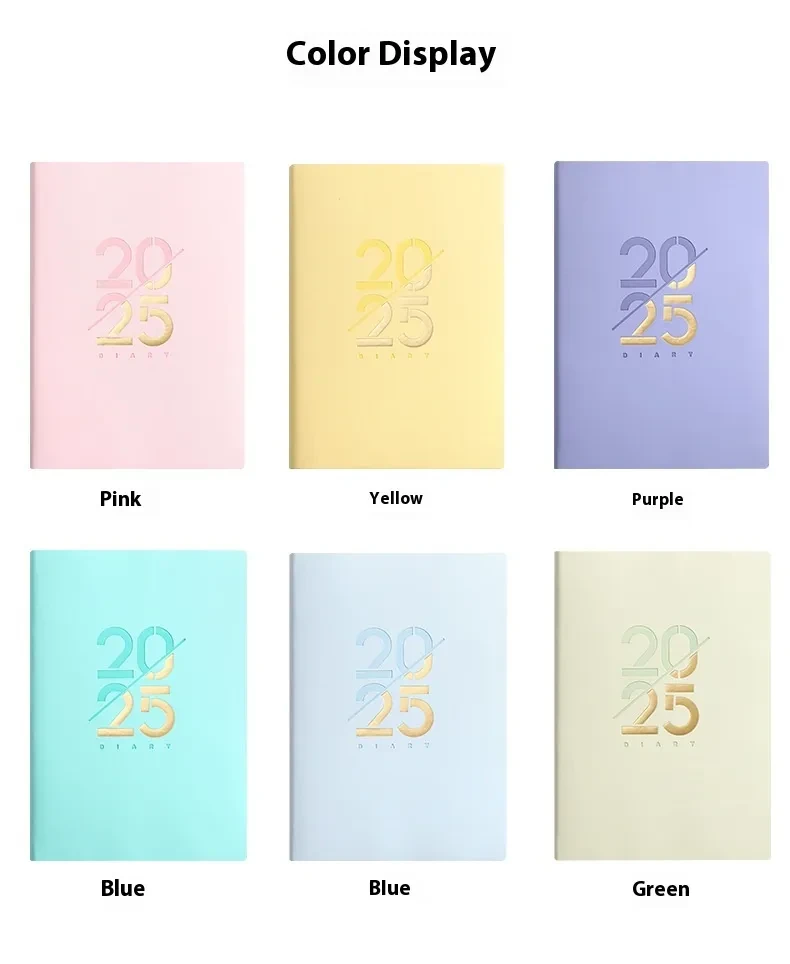 2025 Soft Leather A5 Daily Plan Schedule Book