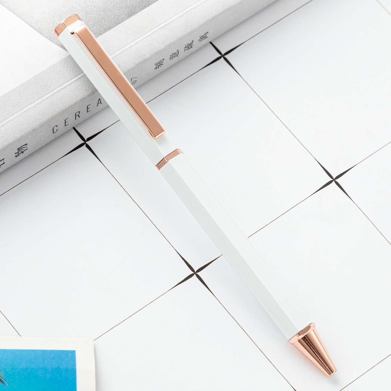 New Simple Six Angle Rod Metal Ball Point Pen