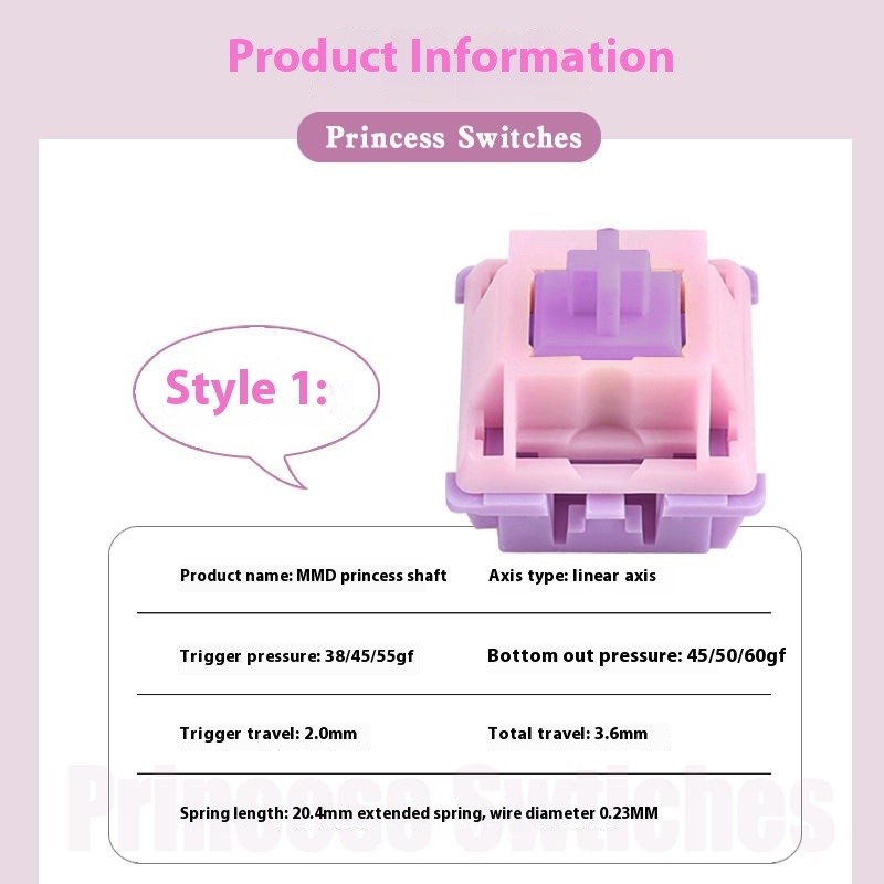 Princess Axis Linear Paragraph Double Band Spring Mechanical Keyboard Shaft Body Customized Accessories