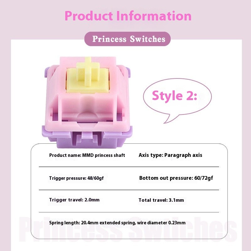 Princess Axis Linear Paragraph Double Band Spring Mechanical Keyboard Shaft Body Customized Accessories