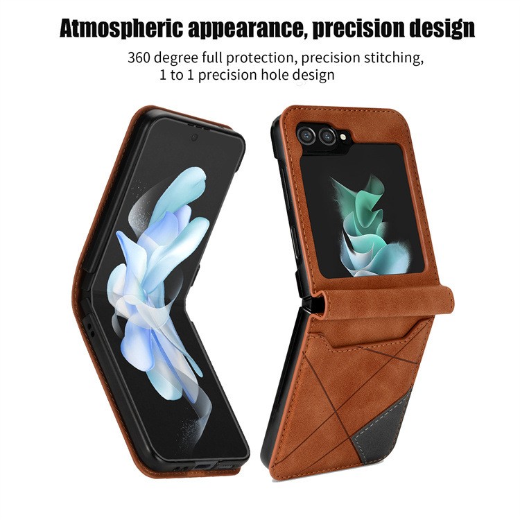 Folding Phone Case Patchwork Retro Pattern Multi-card Flip