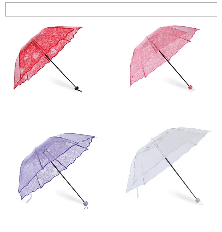 ladies folding umbrellas