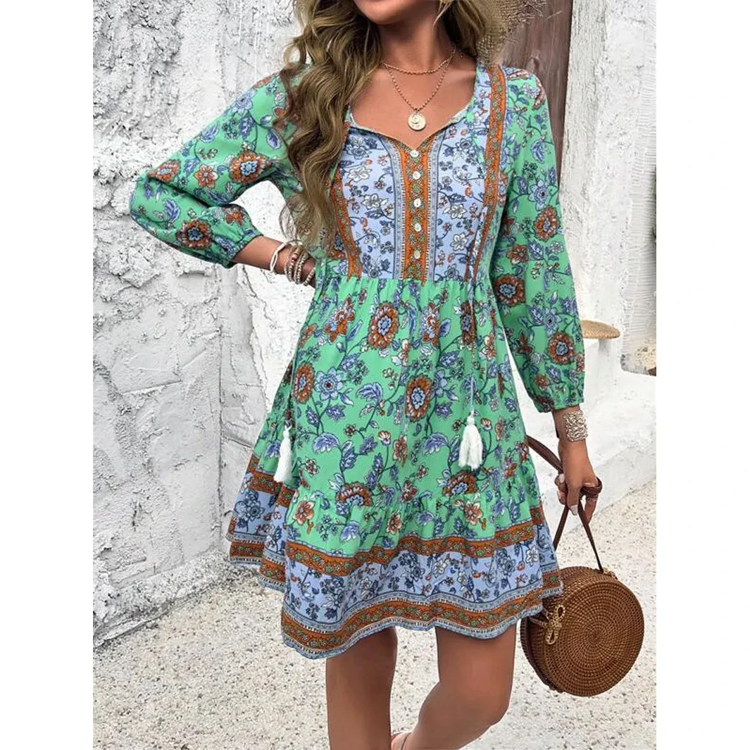 Green Boho Top