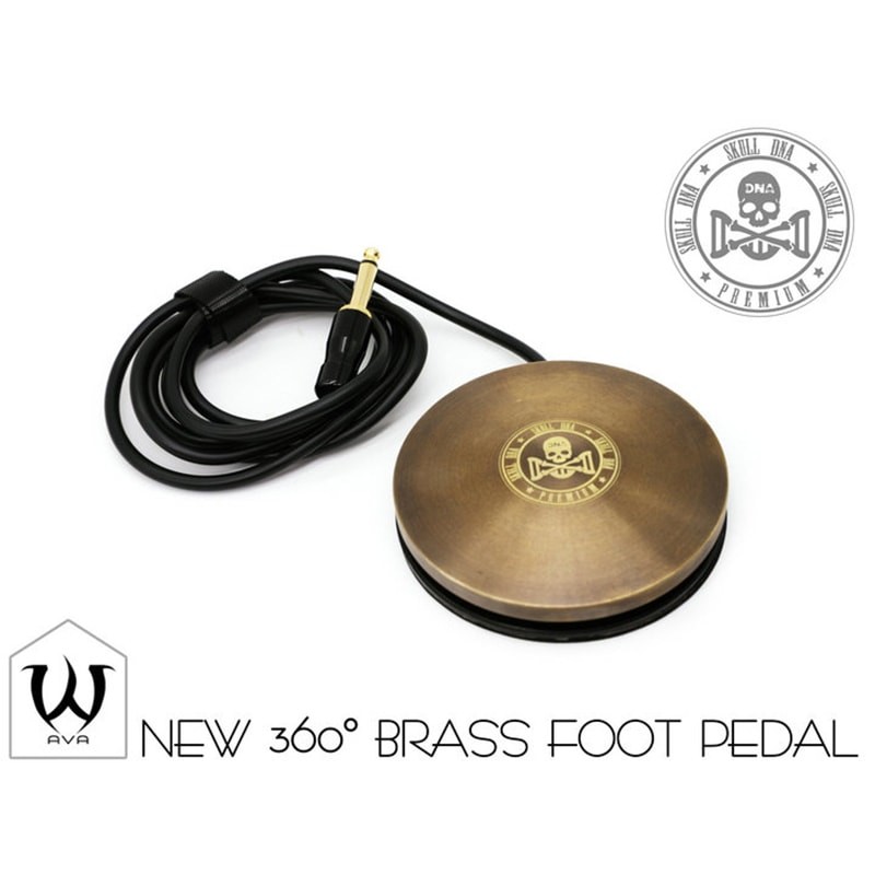 AVA Old School Brass Skull DNA tattoo foot pedals 360  FC060