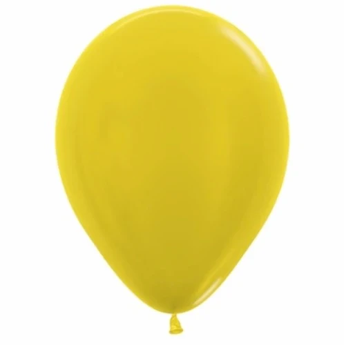 12cm Metallic Pearl Yellow Latex Balloons  - Pack of 50