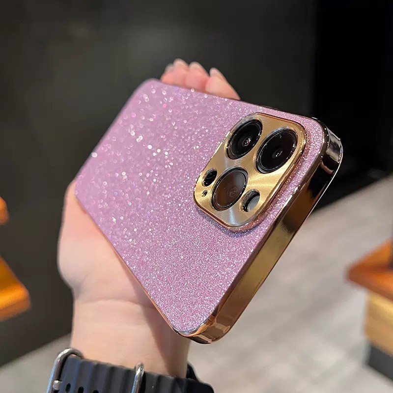 Electroplated Star Diamond Glitter Phone Case Metal CD Pattern Protective Cover