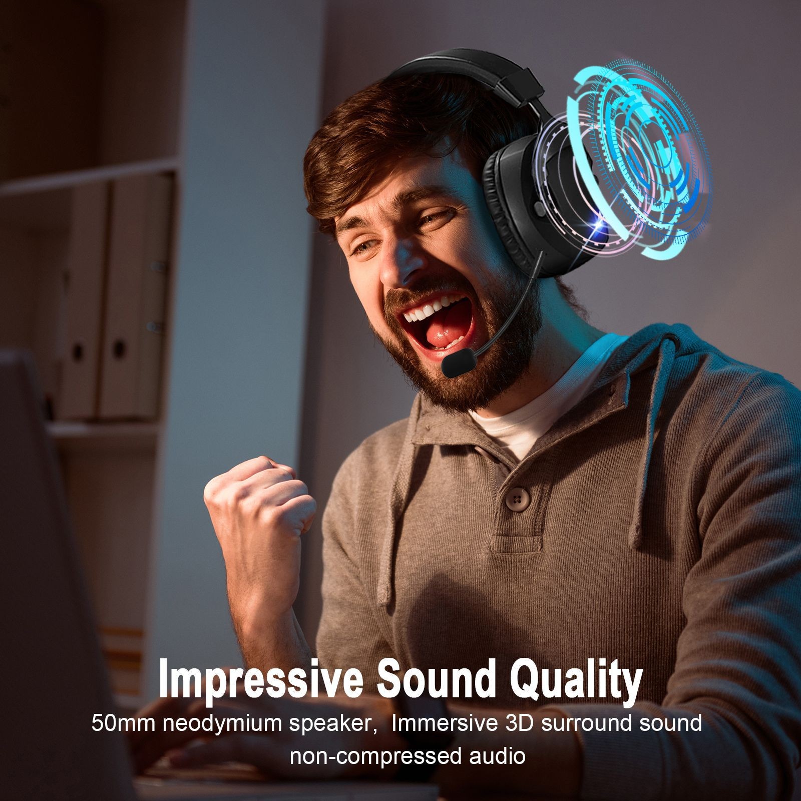 Cross-Border Over-Ear Bluetooth Headphones With Wireless Microphone - 2.4G Dual-Mode, Specialized For E-Sports, Gaming PCs & PS5