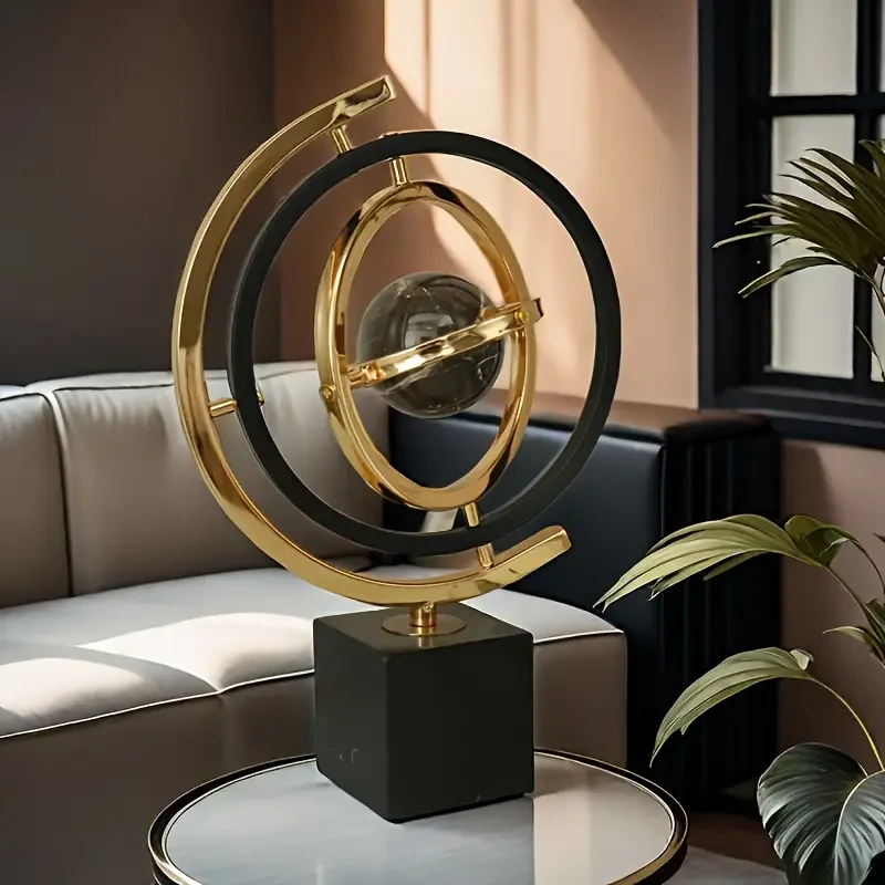 360 Rotating Modern Globe Sculpture