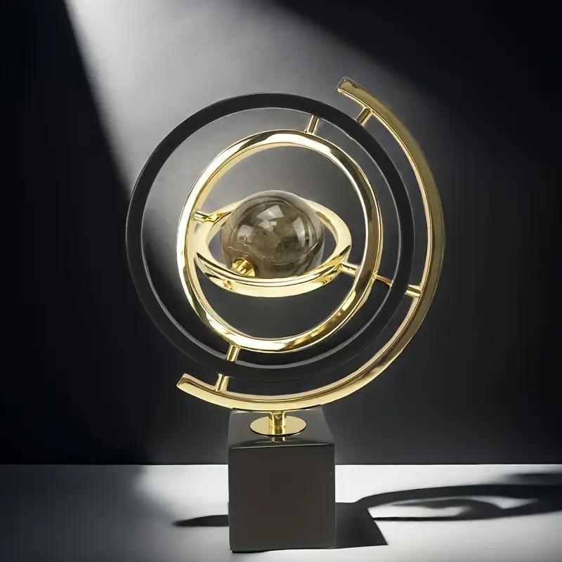 360 Rotating Modern Globe Sculpture