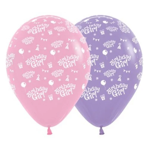 30cm Birthday Girl  - Bubblegum Pink & Lilac - Pack of 6