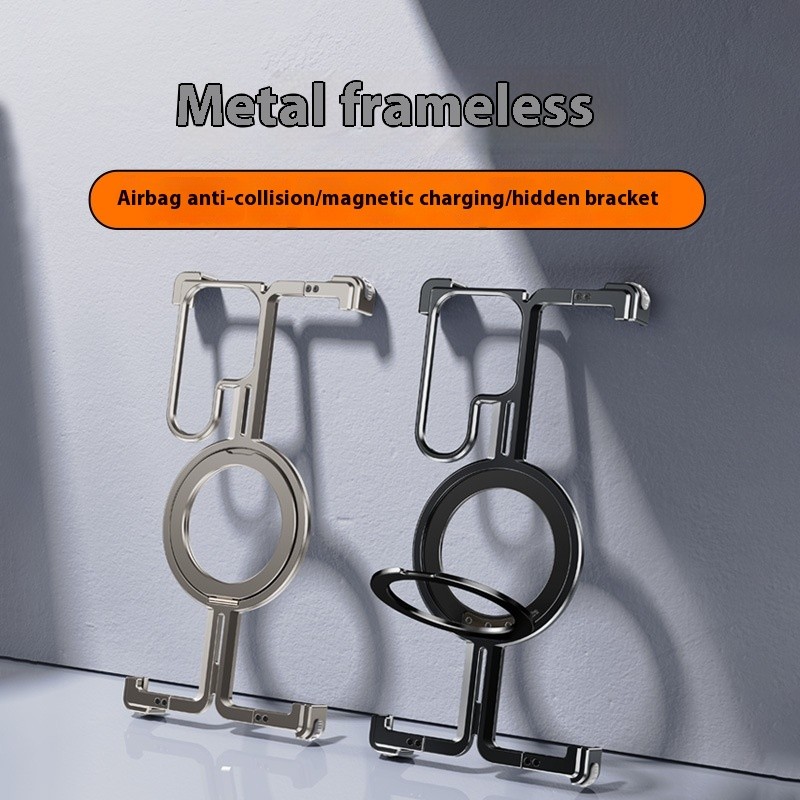 Phone Case Metal Frameless With Magnetic Bracket