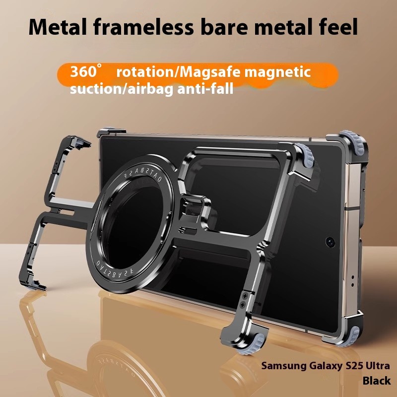 Phone Case Metal Frameless With Magnetic Bracket