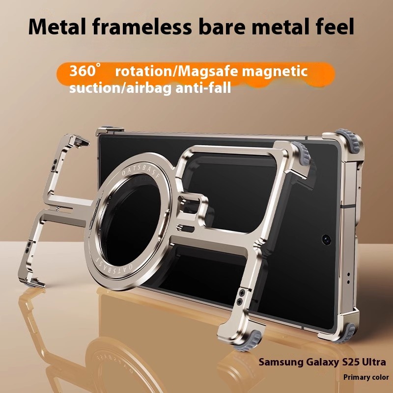 Phone Case Metal Frameless With Magnetic Bracket