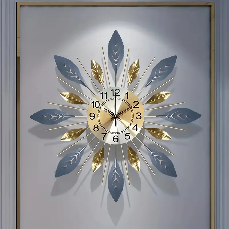 Elegant Leaf Design Wall Clock