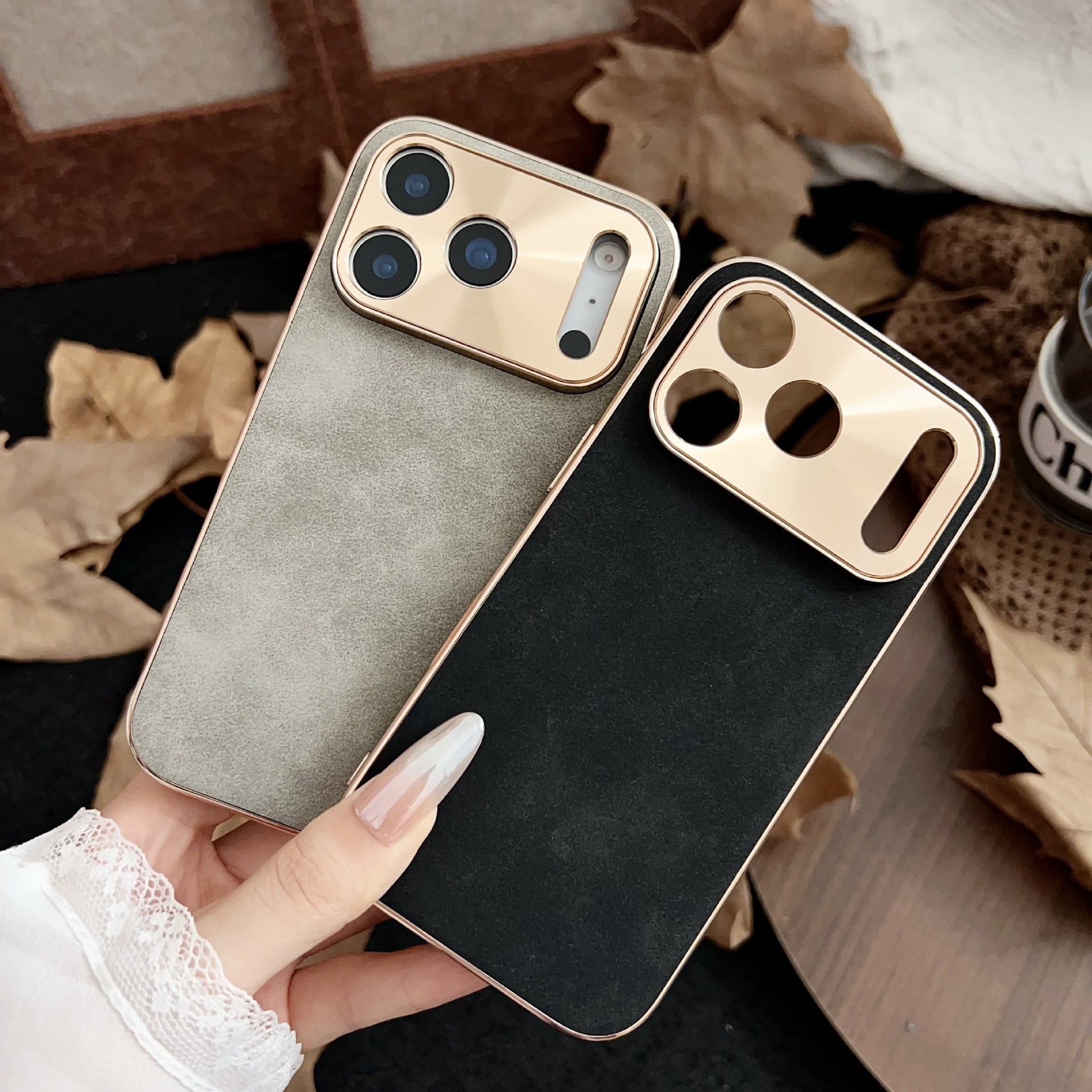 Phone Case Electroplated Metal Fine Hole Lens Protective Cover
