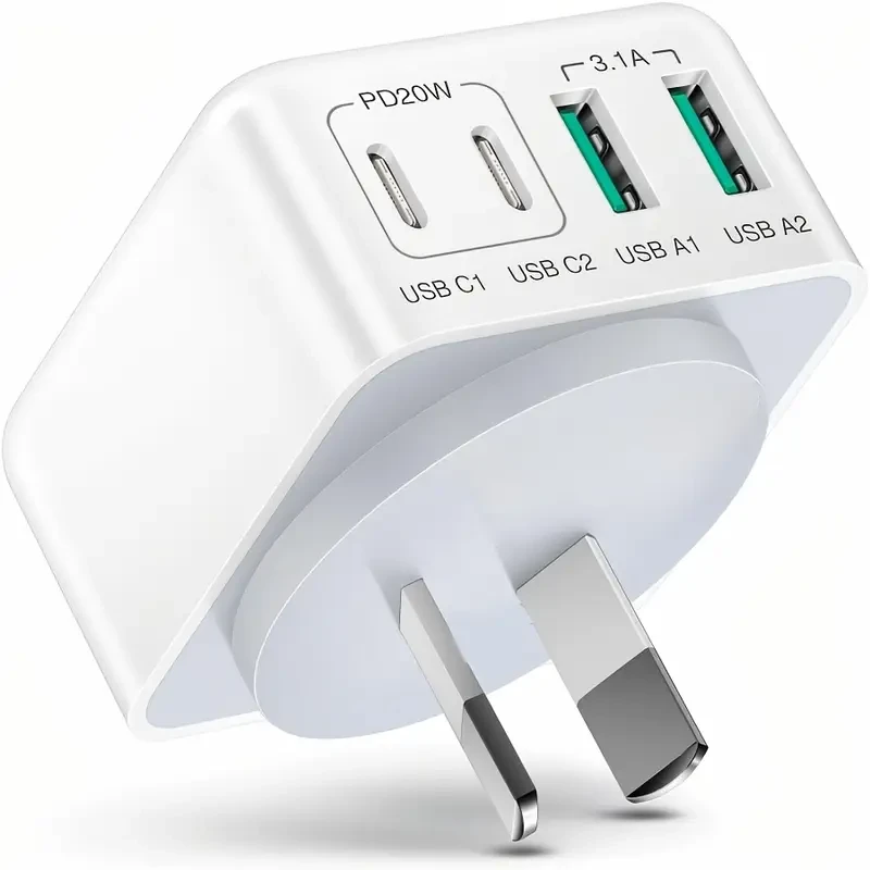 AU Plug 4-in-1 USB Charger Block