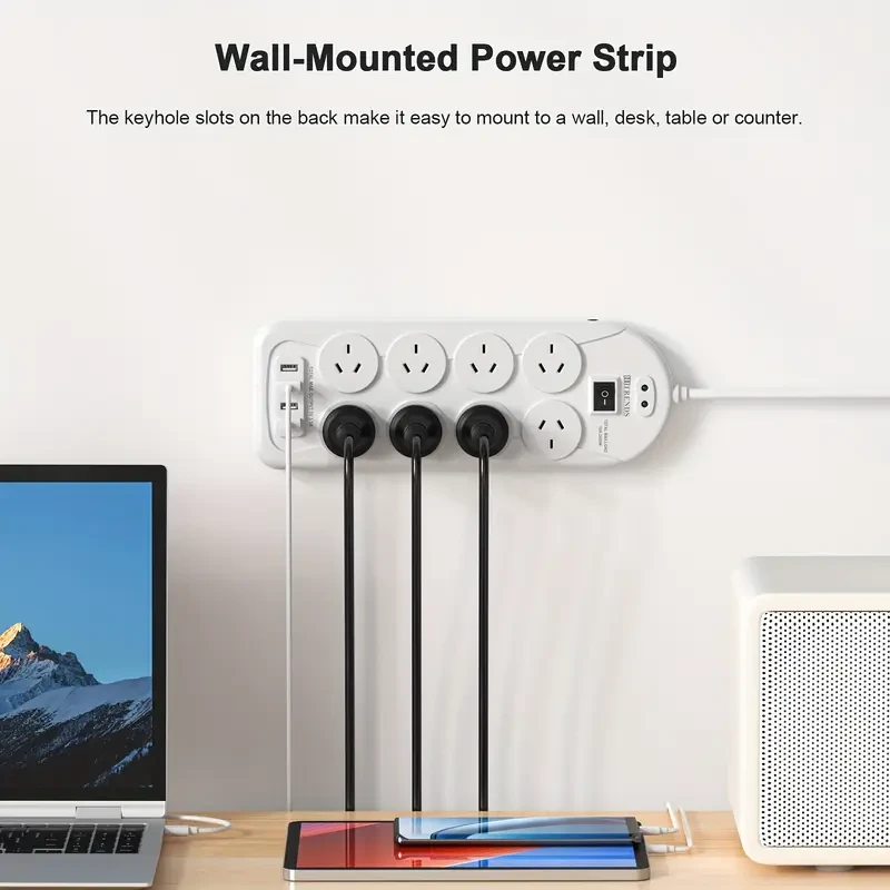 12-in-1 Power Strip - 8 AC & USB