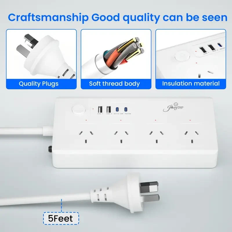 Jinvoo Surge Protector - 4 AC & USB