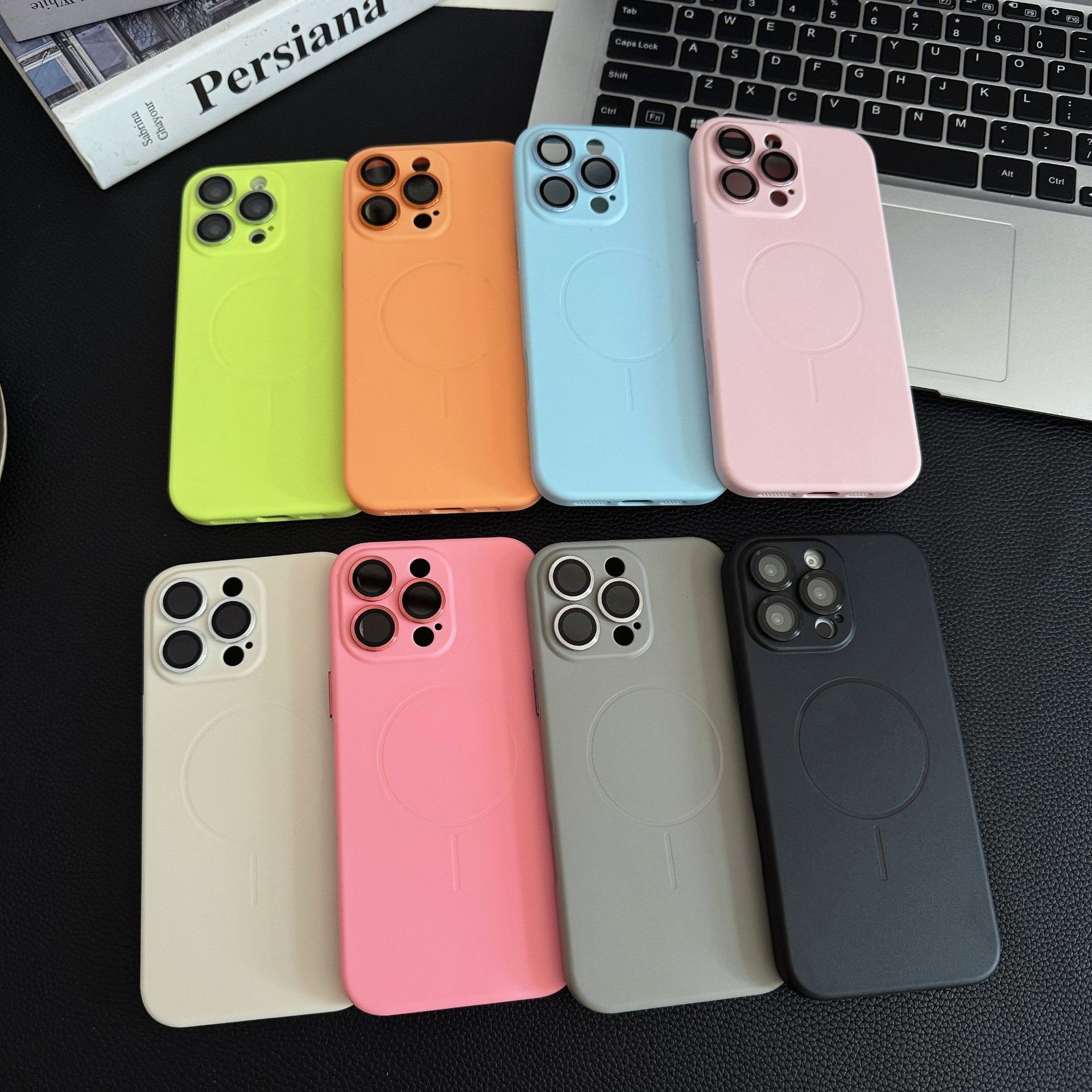 Solid Color Liquid Silicone Magnetic Phone Case