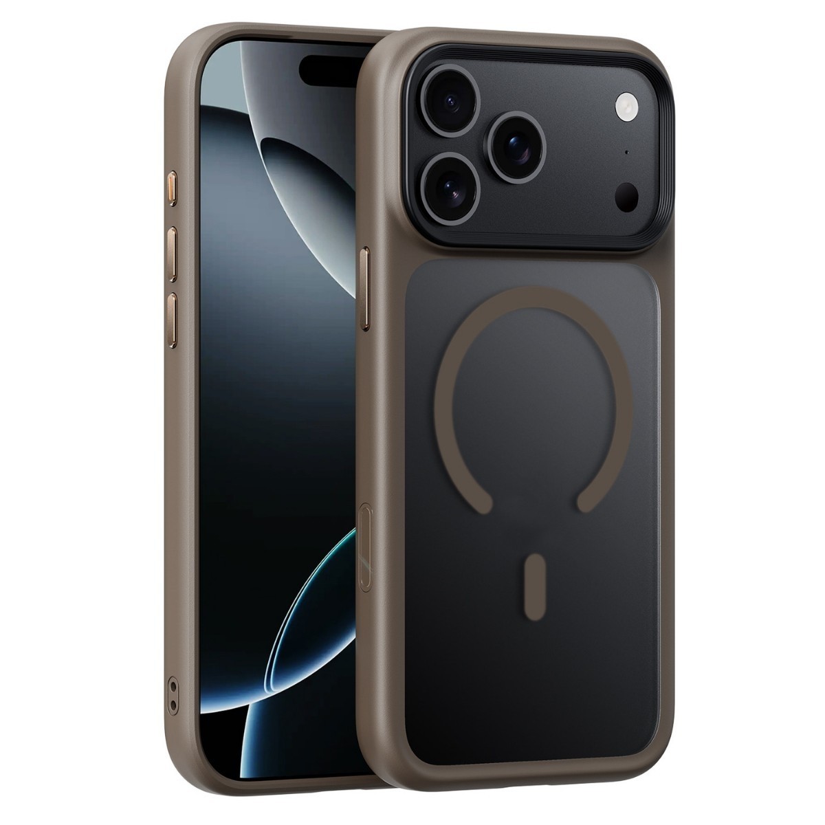 Applicable To 17ProMax Phone Case Skin Feeling Frosted Transparent Magnetic Drop-resistant Protective Cover