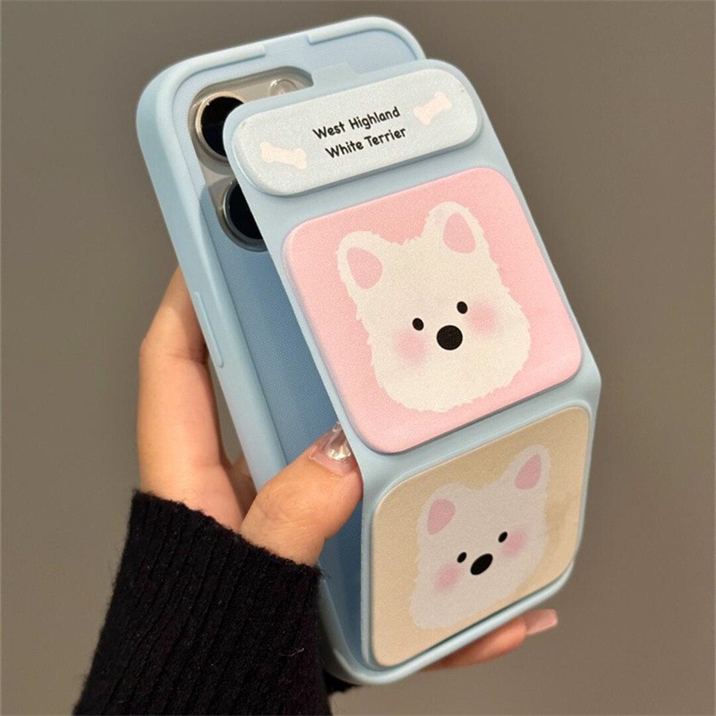 Cartoon Blush West Highland Phone Case Folding Bracket