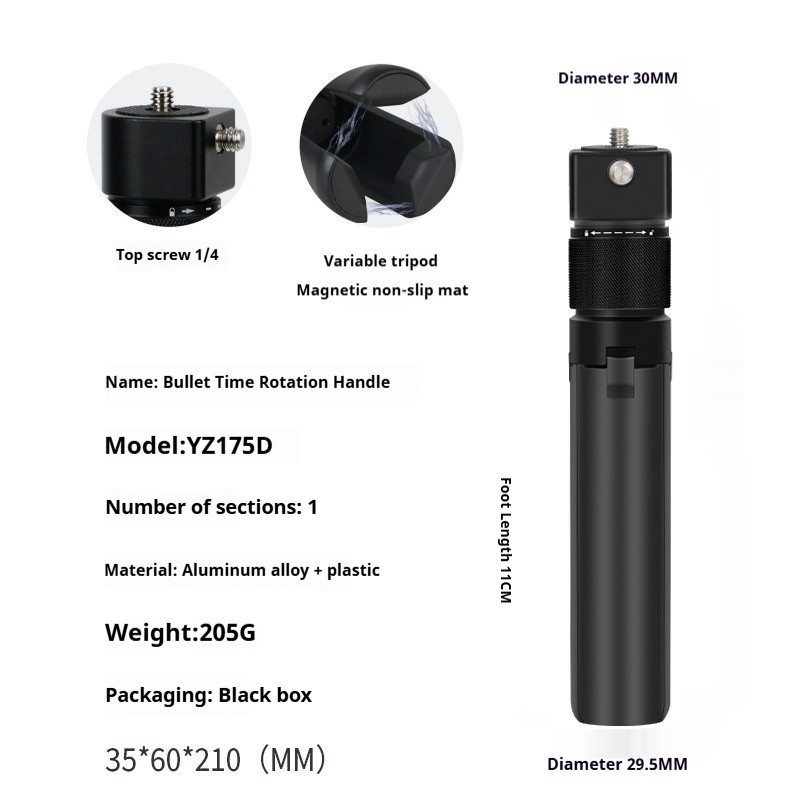 360 Selfie Stick Panoramic Camera Rotating Handle Time Extension Rod