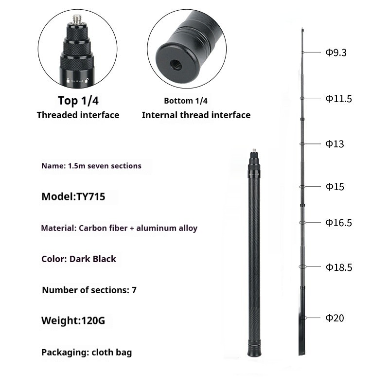 360 Selfie Stick Panoramic Camera Rotating Handle Time Extension Rod
