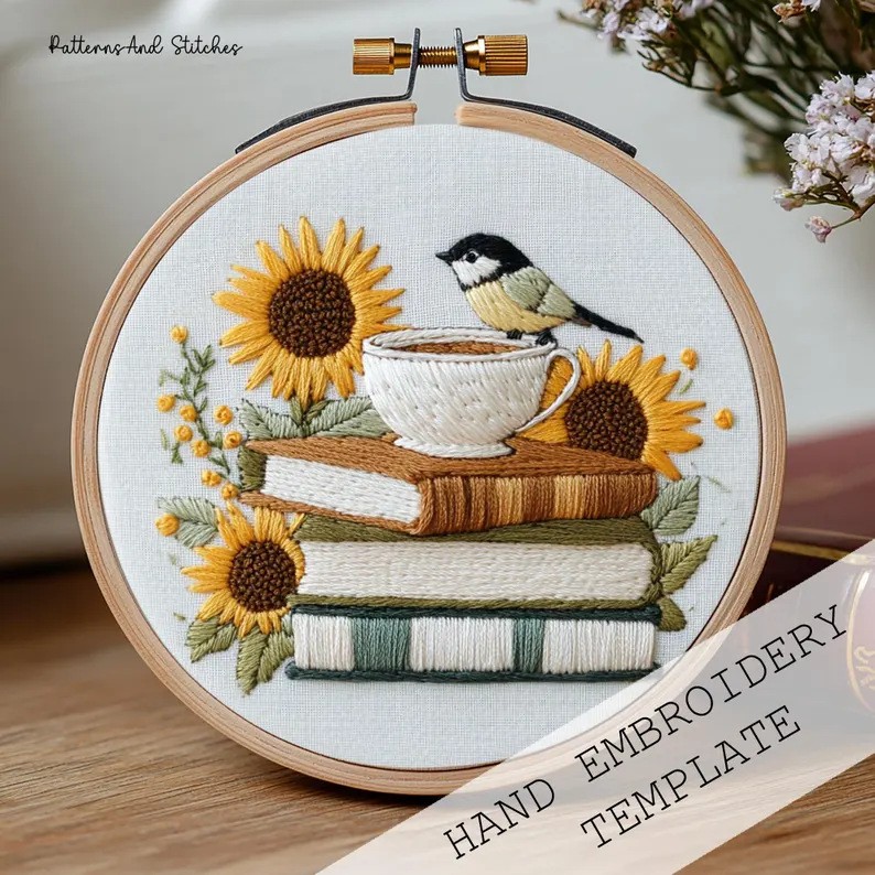 New Embroidery Bird Sunflower Series Material Package