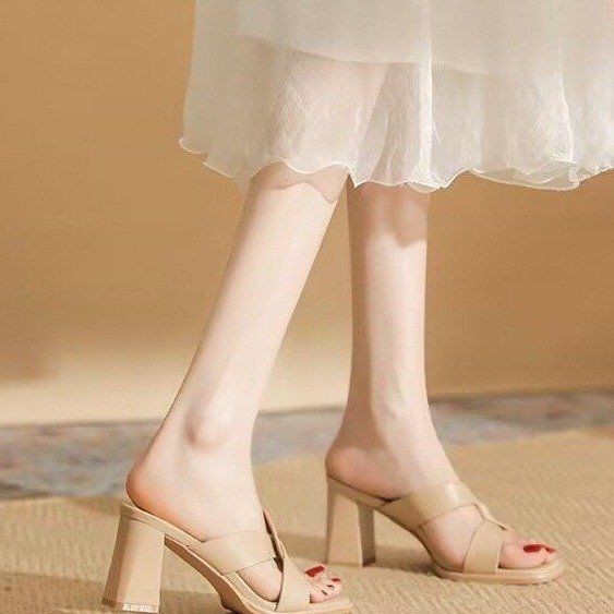 Summer Fashion Open Toe Chunky Heel High Heel Sandals For Women