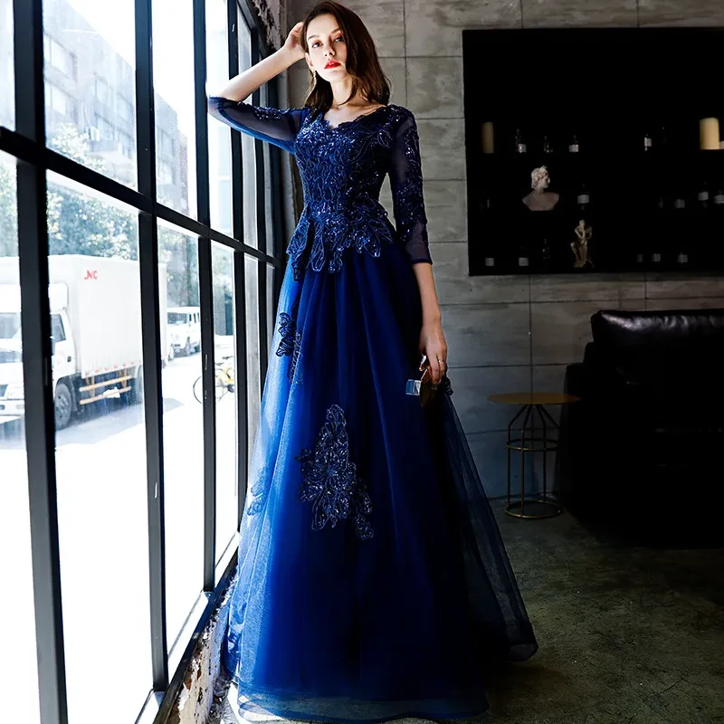 Blue Velour Dress