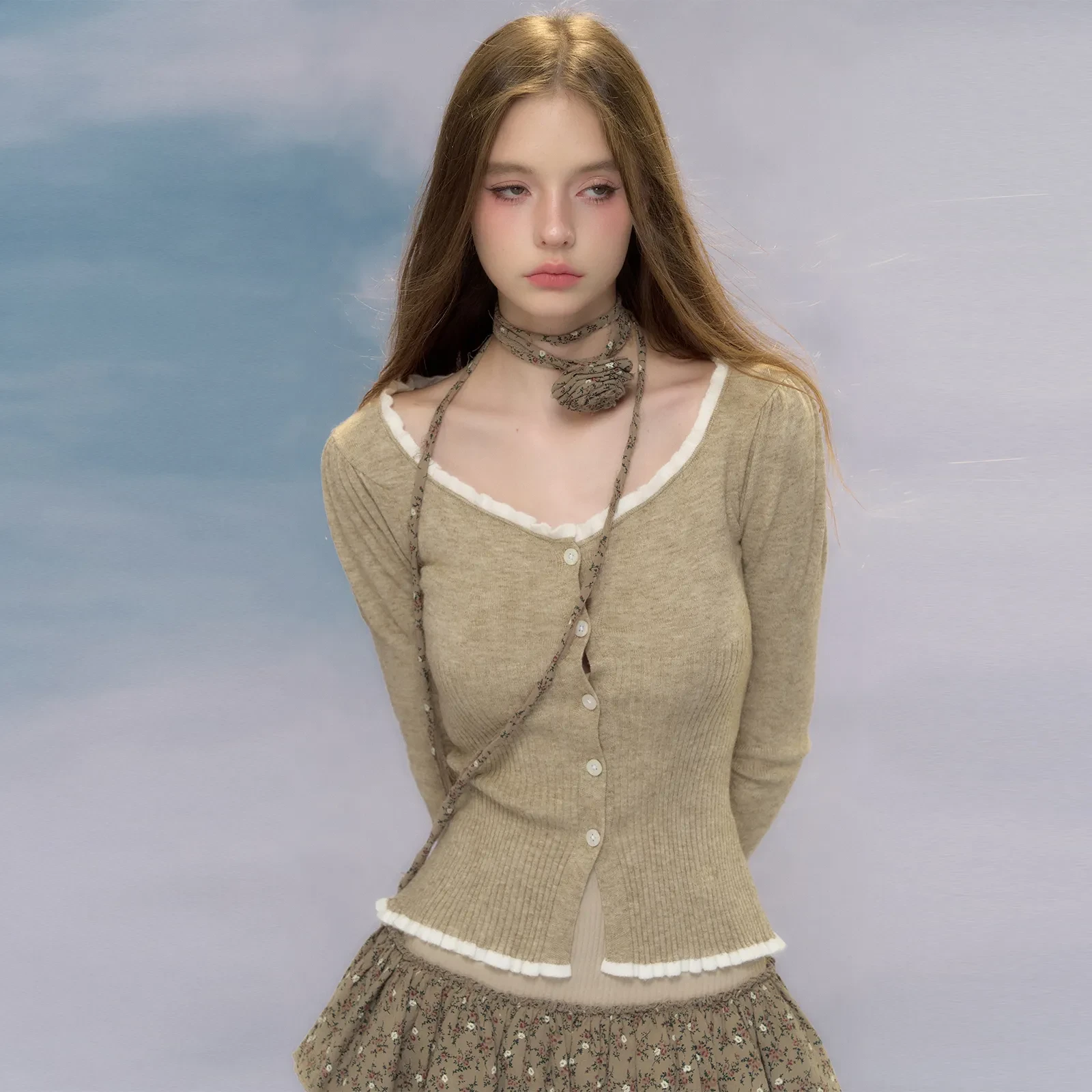 Green Lace Cardigan