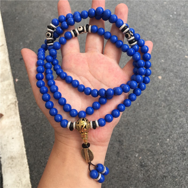Lapis Lazuli Multi-circle With Tibet Beads 108 Bracelets