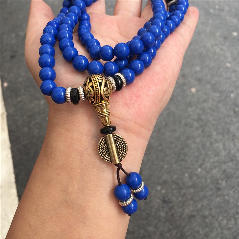 Lapis Lazuli Multi-circle With Tibet Beads 108 Bracelets